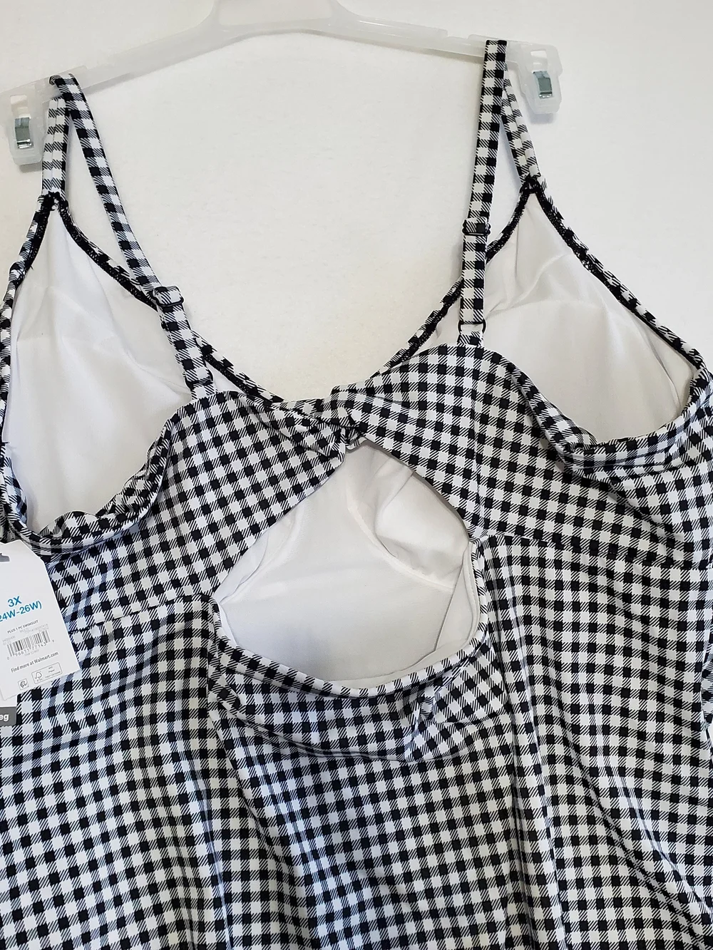 Black & White Gingham One-Piece Swimsuit NWT 3X 24W-26W